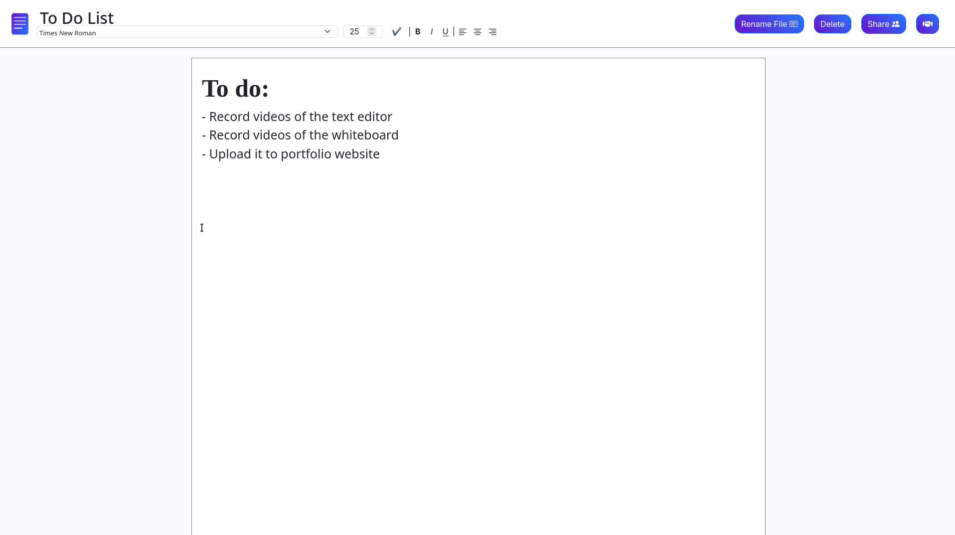 Text editor UI image